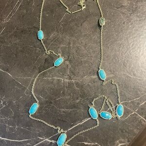 Kendra Scott turquoise necklace and bangle set